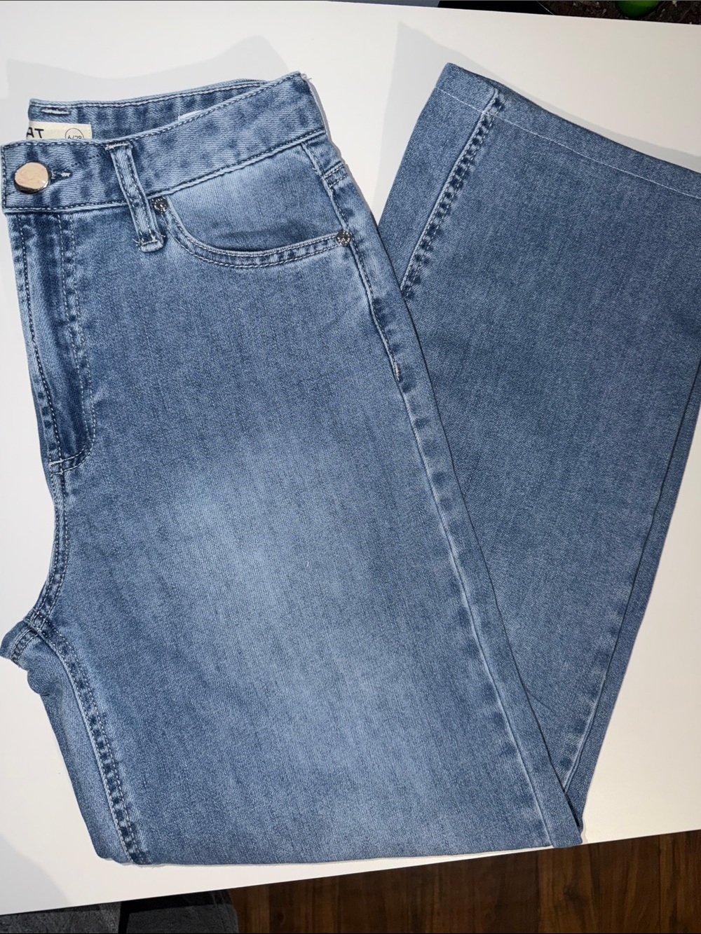 Oat New York Light Blue CLOUD LUXE Denim Wide Leg Jeans 6/28